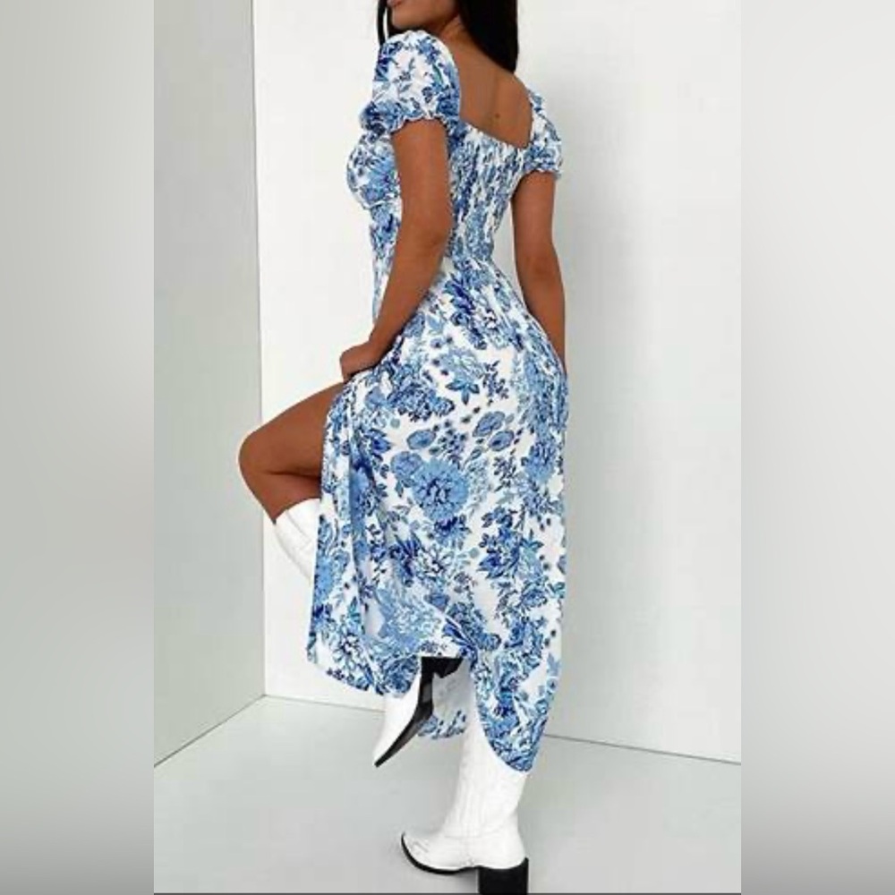 That’s So Fetch Solem Midi Floral Dress Blue - Picture 3 of 7